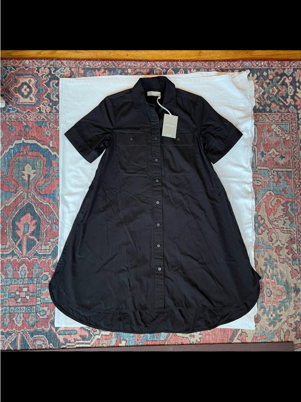Everlane Black Daytripper Shirt Dress XS, NWT